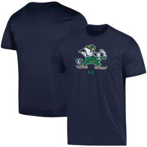 Notre Dame Fighting Irish Under Armour School Mascot Logo Performance Cotton T-Shirt - Navy