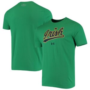 Notre Dame Fighting Irish Under Armour Wordmark Logo Performance Cotton T-Shirt - Kelly Green