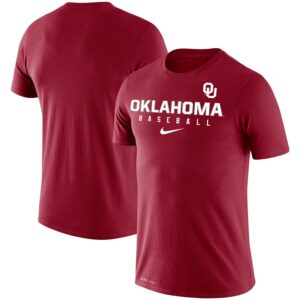 Oklahoma Sooners Baseball Legend Slim Fit Performance T-Shirt - Crimson