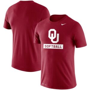 Oklahoma Sooners Softball Drop Legend Slim Fit Performance T-Shirt - Crimson