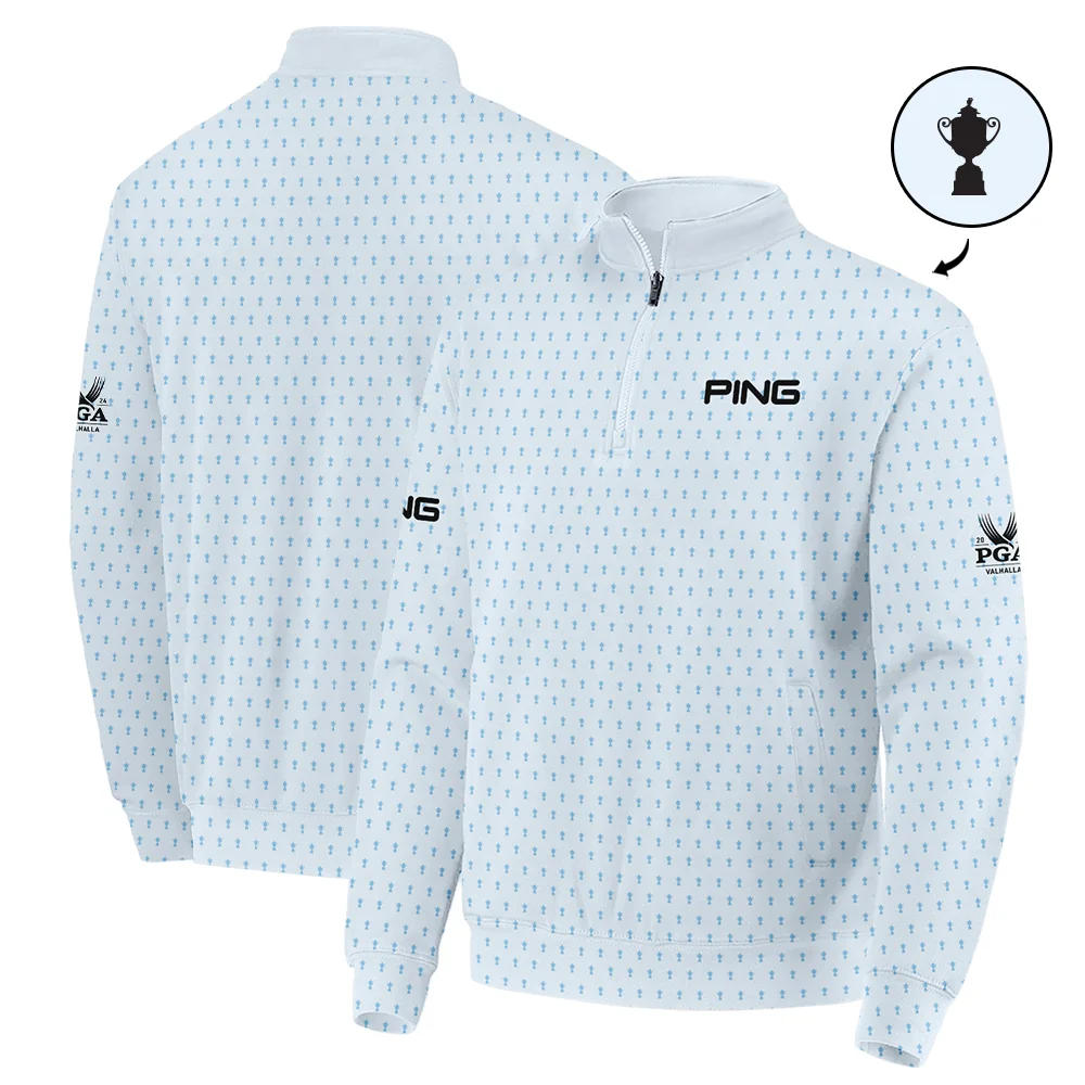 PGA Championship Valhalla Sports Ping Quarter-Zip Jacket Cup Pattern Light Blue Pastel Quarter-Zip Jacket