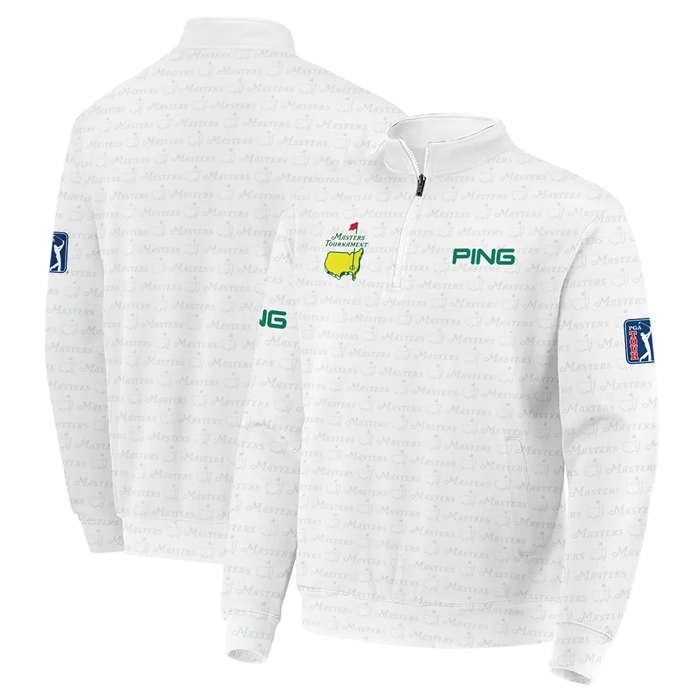 Pattern Masters Tournament Ping Quarter-Zip Jacket White Green Sport Love Clothing Quarter-Zip Jacket