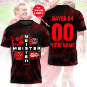 Personalized Bayer Leverkusen 3D Champion 2024 Unisex Shirt For Fans TSM1062