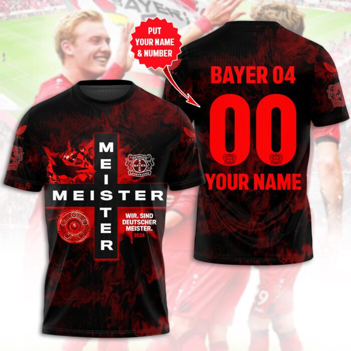 Personalized Bayer Leverkusen 3D Champion 2024 Unisex Shirt For Fans TSM1062