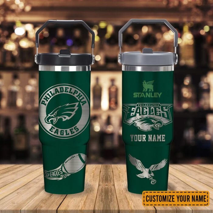 Philadelphia Eagles NFL Football Personalized Stanley IceFlow Flip Straw Tumbler 30Oz