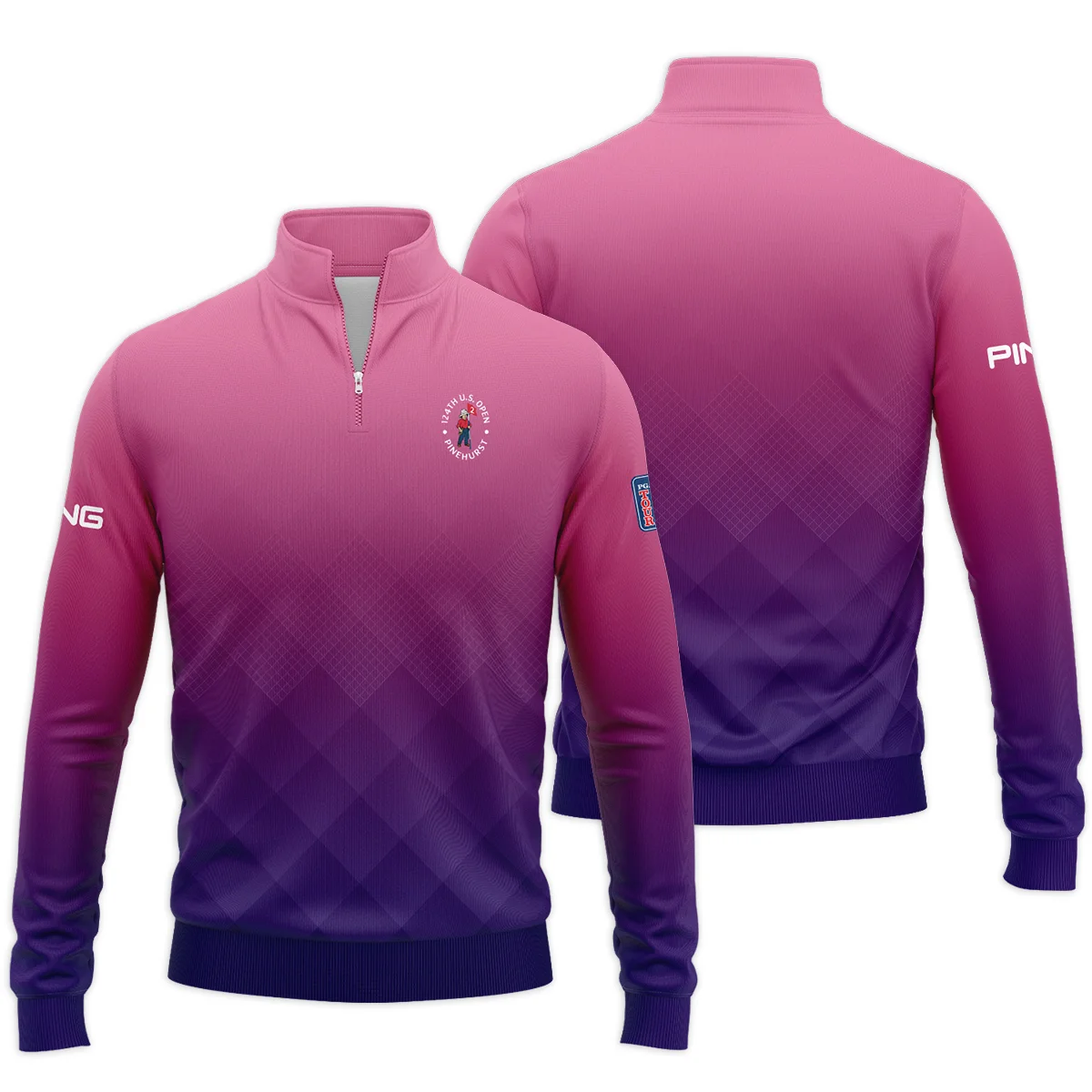 Ping 124th U.S. Open Pinehurst Purple Pink Gradient Abstract Quarter-Zip Jacket Style Classic
