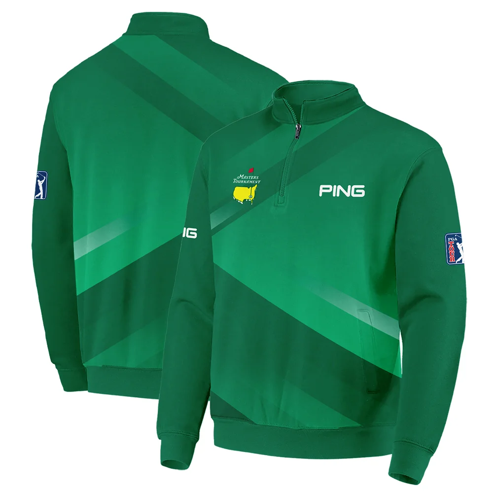 Ping Masters Tournament Golf Quarter-Zip Jacket Green Gradient Pattern Sports Quarter-Zip Jacket