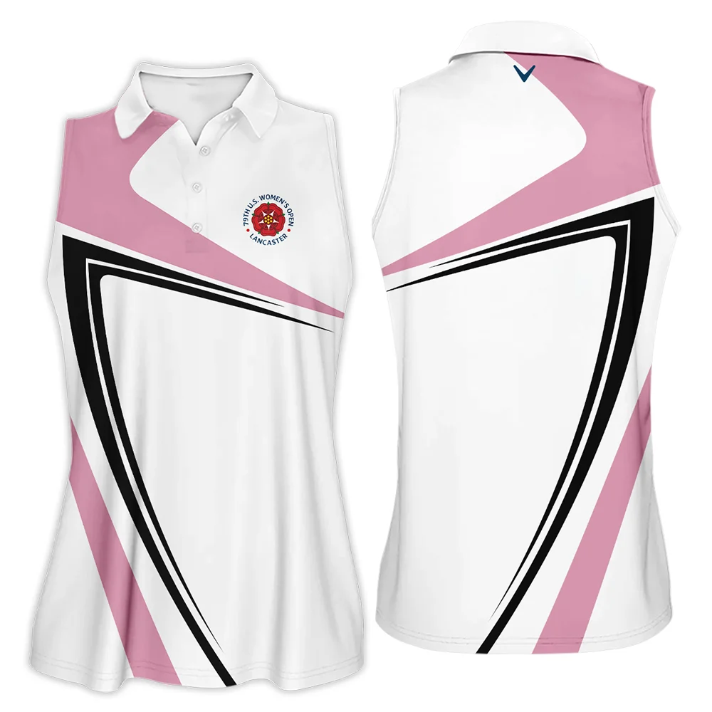 Pink Black Golf Pattern 79th U.S. Women's Open Lancaster Callaway Sleeveless Polo Shirt