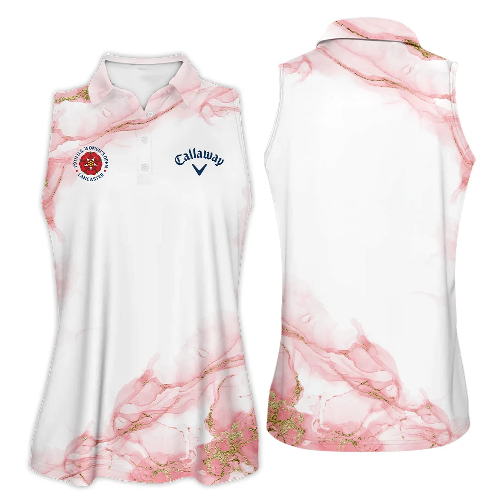 Pink Gold Marble 79th U.S. Women's Open Lancaster Callaway Sleeveless Polo Shirt Golf Sport Sleeveless Polo Shirt