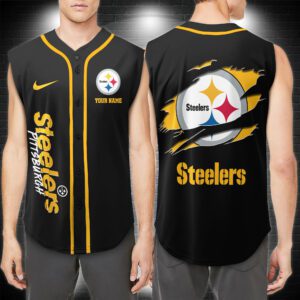 Pittsburgh Steelers NFL Personalized Baseball Tank Tops Sleeveless Jersey