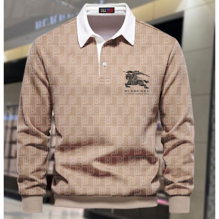 Premium 2024 Luxury Burberry Polo Sweatshirt Collar Sweatshirt CPLS1053
