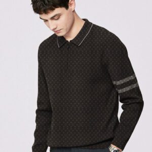 Premium 2024 Luxury LV Zip Polo Sweatshirt (Brown) Collar Sweatshirt CPLS1012