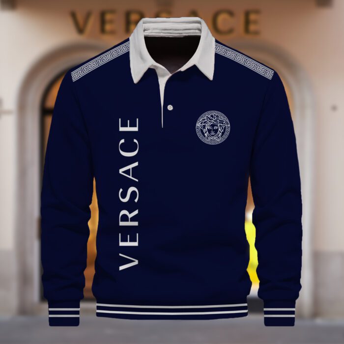 Premium 2024 Luxury Versace Polo Sweatshirt Collar Sweatshirt CPLS1078