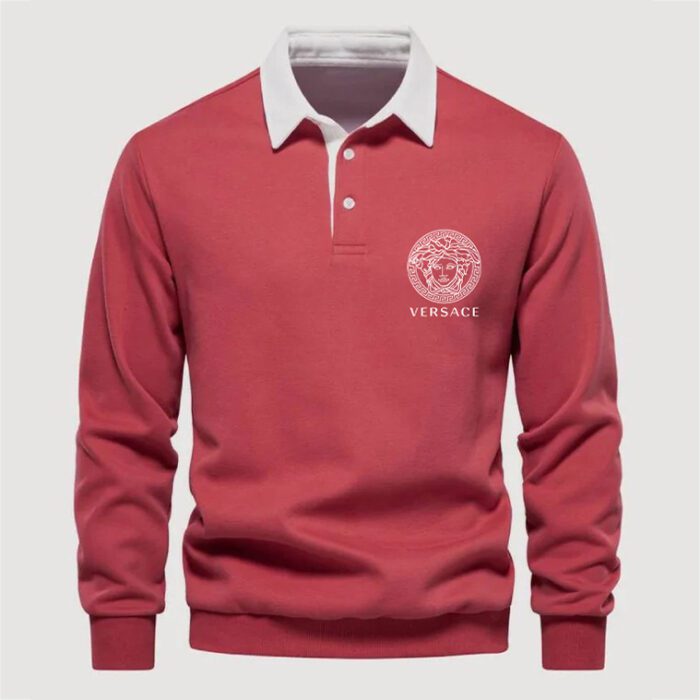 Premium 2024 Luxury Versace Polo Sweatshirt Collar Sweatshirt CPLS1082