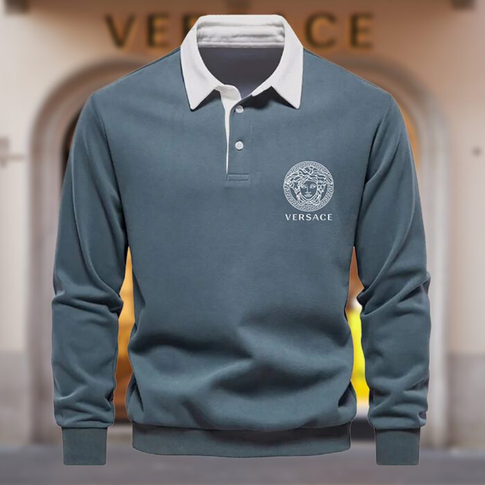 Premium 2024 Luxury Versace Polo Sweatshirt Collar Sweatshirt CPLS1085