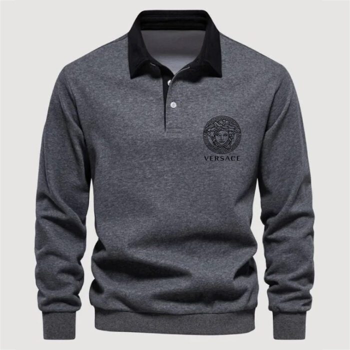 Premium 2024 Luxury Versace Polo Sweatshirt Collar Sweatshirt CPLS1086