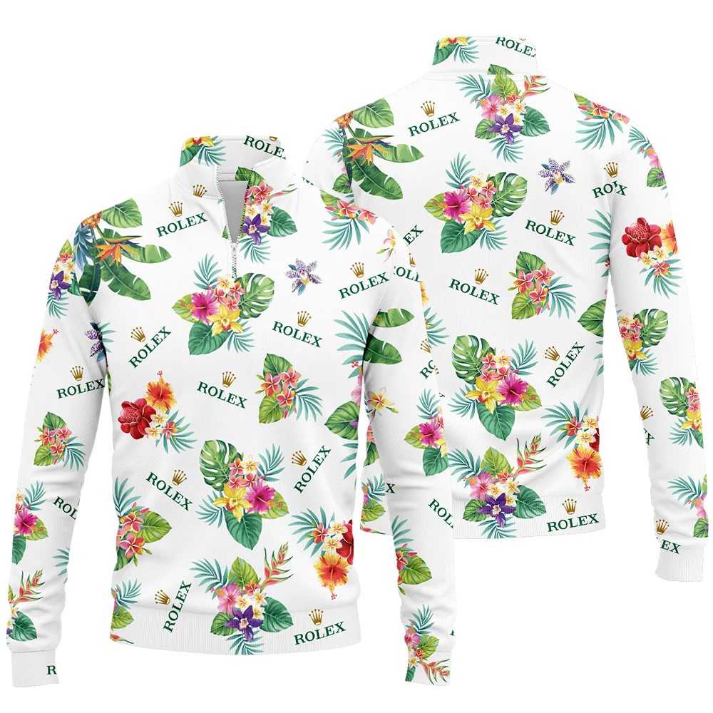 Rolex Hawaiian Flower Quarter-Zip Jacket