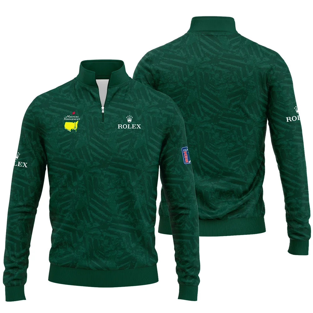 Rolex Masters Tournament Green Stratches Seamless Pattern Quarter-Zip Jacket