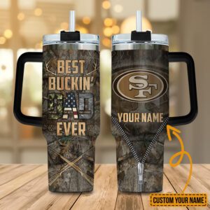 San Francisco 49ers NFL Best Bucking Dad Personalized Stanley Tumbler 40Oz