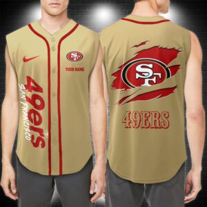 San Francisco 49ers NFL Personalized Baseball Tank Tops Sleeveless Jersey