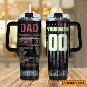 Seattle Seahawks NFL Best Dad Ever Personalized Stanley Tumbler 40Oz