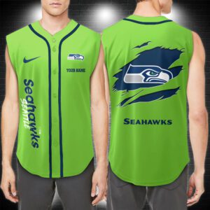 Seattle Seahawks NFL Personalized Baseball Tank Tops Sleeveless Jersey