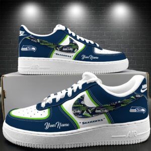 Seattle Seahawks Personalized Air Force 1 Shoes AF1 Limited Sneakers Custom Name WAF10320