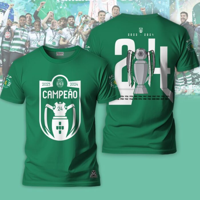 Sporting CP Campeao Liga Portugal 2024 Champion Shirts TSS1003