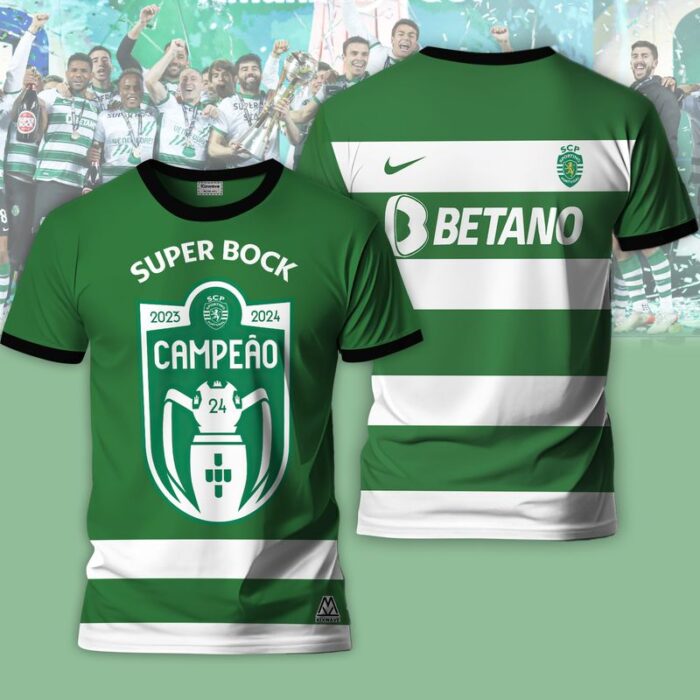 Sporting CP Campeao Liga Portugal 2024 Champion Shirts TSS1004