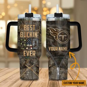 Tennessee Titans NFL Best Bucking Dad Personalized Stanley Tumbler 40Oz