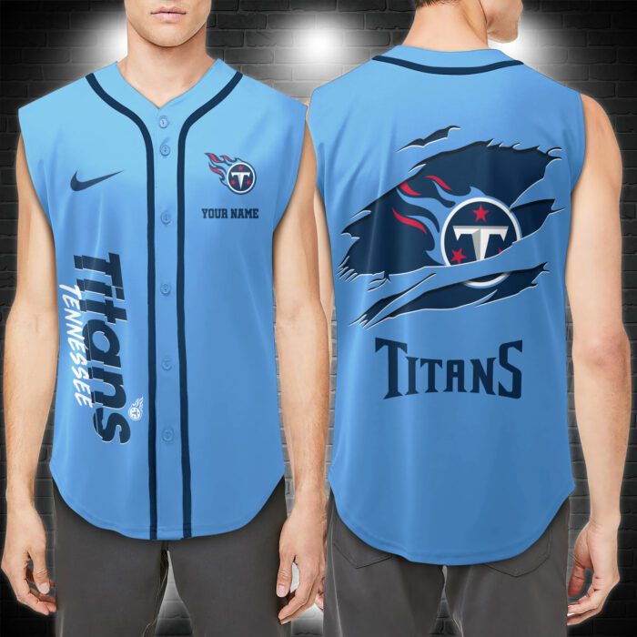 Tennessee Titans NFL Personalized Baseball Tank Tops Sleeveless Jersey