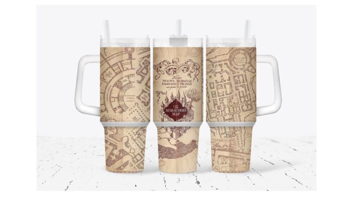 The Magical Marauder Map Harry Potter Movies Custom Stanley Quencher 40oz Stainless Steel Tumbler MST10206