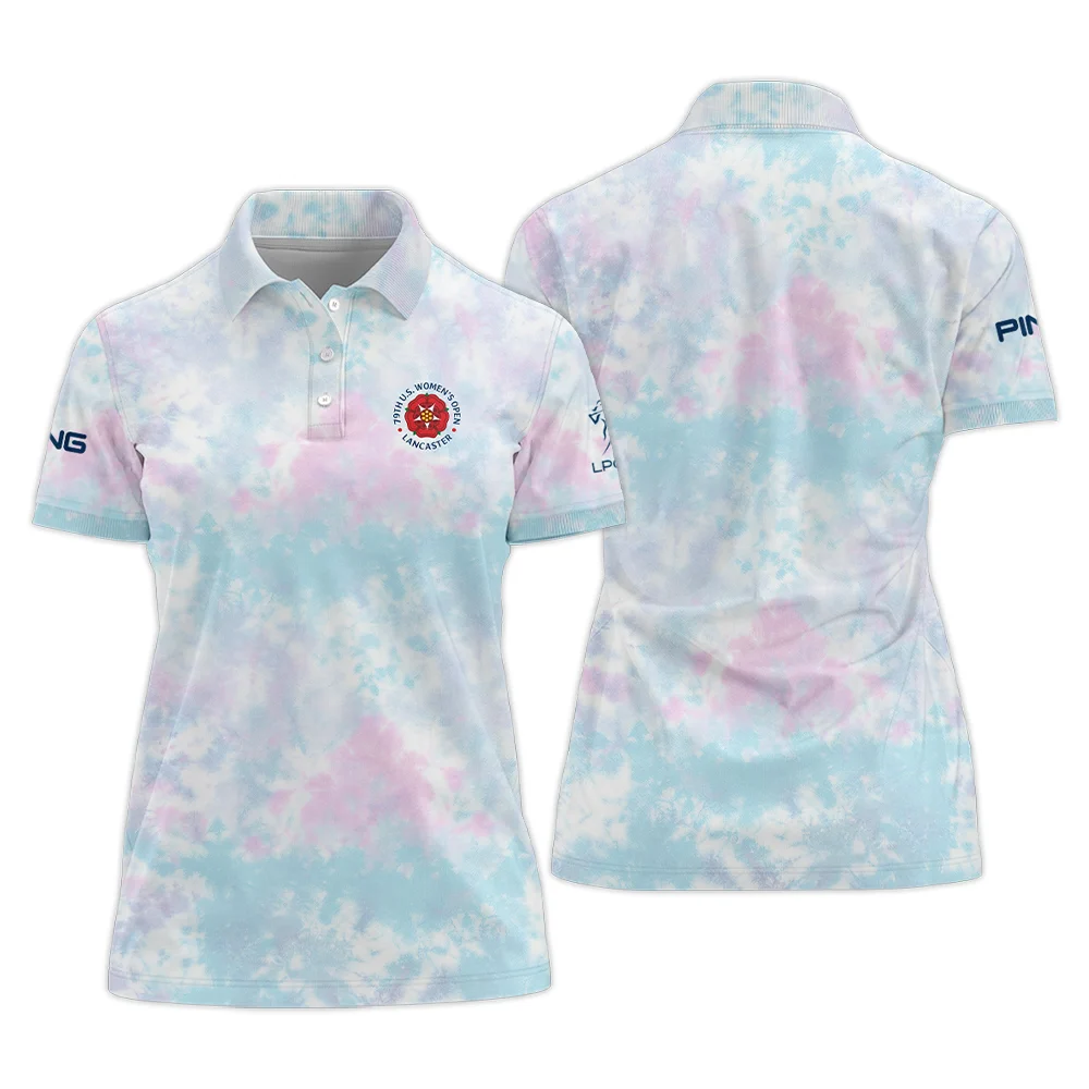 Tie dye Pattern 79th U.S. Women's Open Lancaster Ping Polo Shirt Blue Mix Pink Polo Shirt