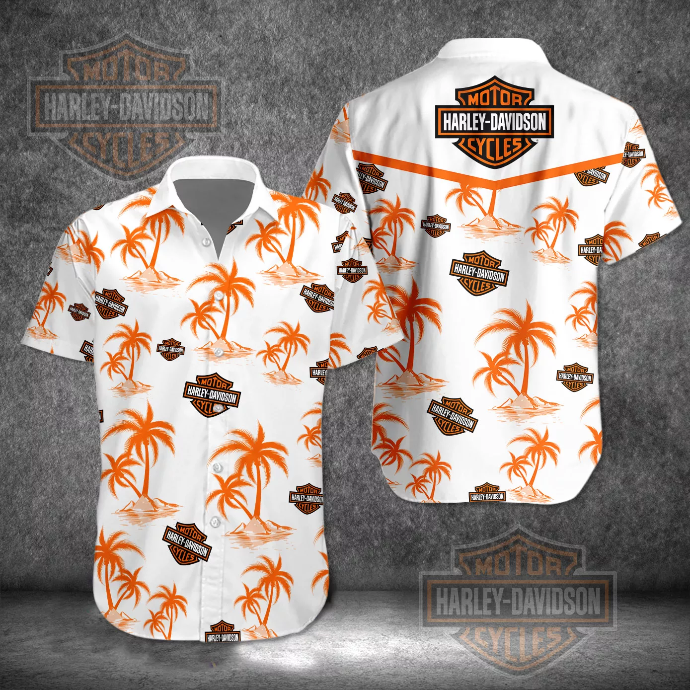 Tropical Harley Davidson Button Shirt HSW1219