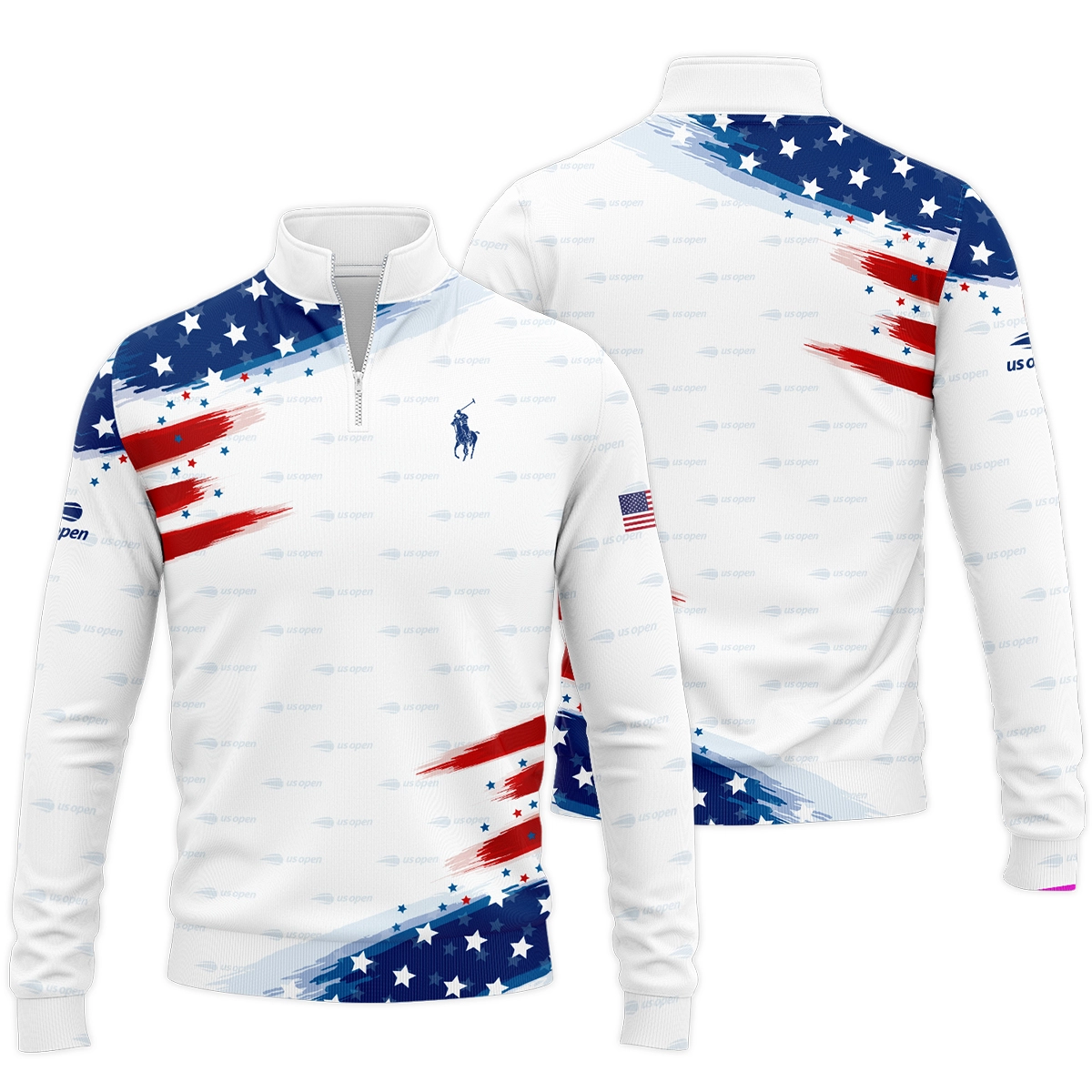 USA Flag US Open Tennis Champions Ralph Lauren Performance Quarter-Zip Jacket