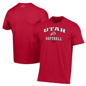 Utah Utes Under Armour Softball Performance T-Shirt - Red