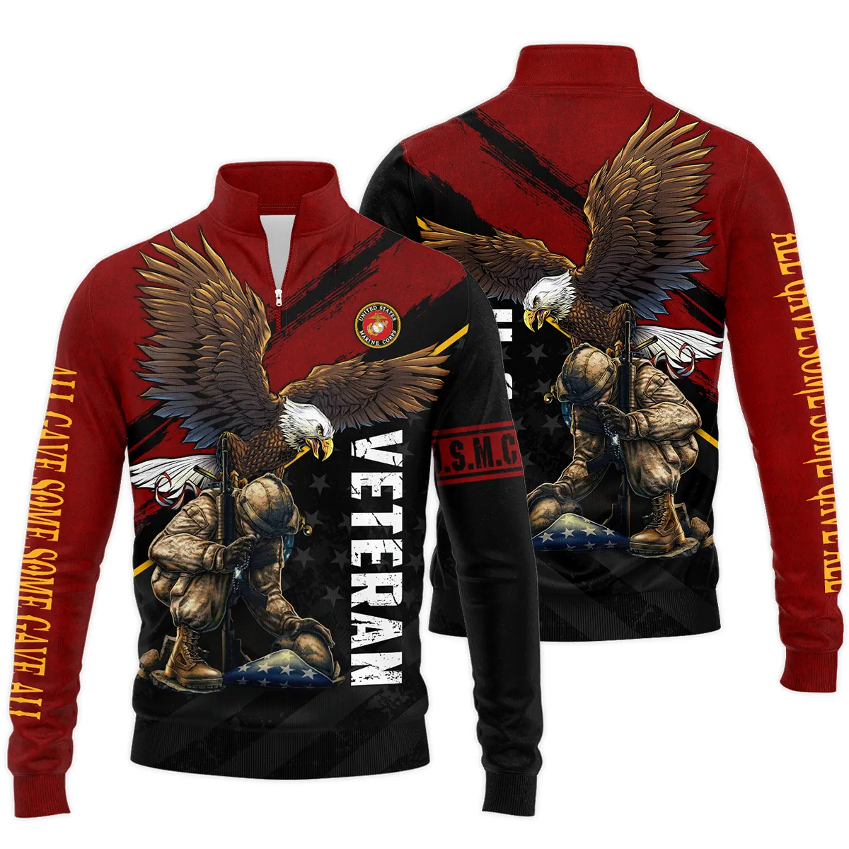 Veteran Eagle All Gave Some Some Gave All U.S. Marine Corps Veterans s Quarter-Zip Jacket