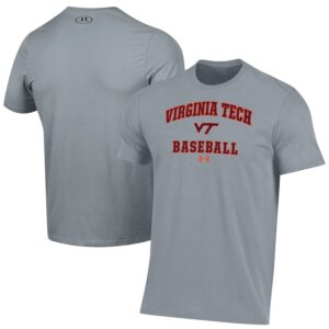 Virginia Tech Hokies Under Armour Baseball Performance T-Shirt - Gray