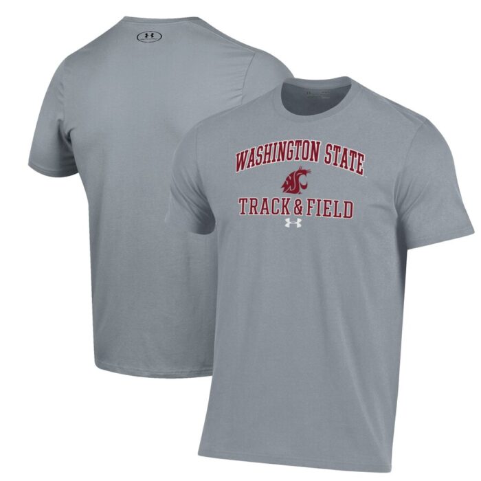 Washington State Cougars Under Armour Track & Field Performance T-Shirt - Gray