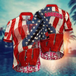 Wisconsin Badgers NCAA Independence Day Hawaii Shirt Summer Shirt HSW1146