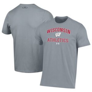 Wisconsin Badgers Under Armour Athletics Performance T-Shirt - Gray