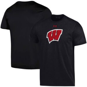 Wisconsin Badgers Under Armour School Logo Performance Cotton T-Shirt - Black