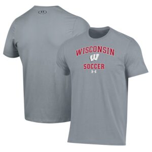 Wisconsin Badgers Under Armour Soccer Arch Over Performance T-Shirt - Gray