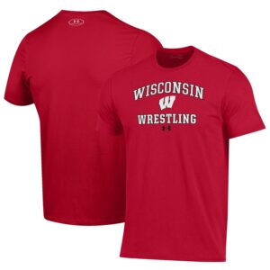 Wisconsin Badgers Under Armour Wrestling Arch Over Performance T-Shirt - Red