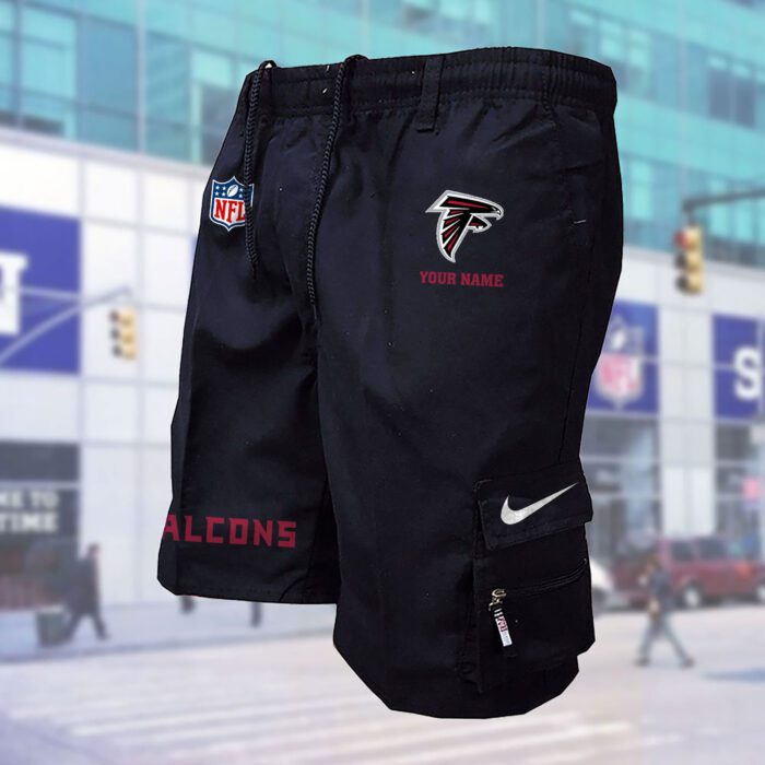 Atlanta Falcons NFL Custom Name Multi-pocket Mens Cargo Shorts Outdoor Shorts WMS1068