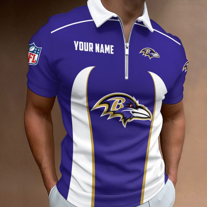 Baltimore Ravens Zipper Polo Shirt