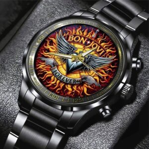 Bon Jovi Black Stainless Steel Watch GSW1182