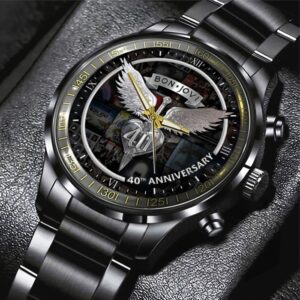 Bon Jovi Black Stainless Steel Watch GSW1201
