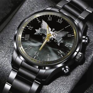 Bon Jovi Black Stainless Steel Watch GSW1229
