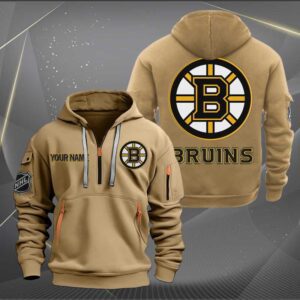 Boston Bruins NHL 2024 Personalized Trending Quarter Zip Hoodie